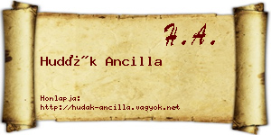 Hudák Ancilla névjegykártya